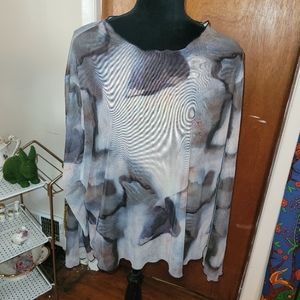 🍒5for$10 Shein gray semi sheer top. Sz 32/34